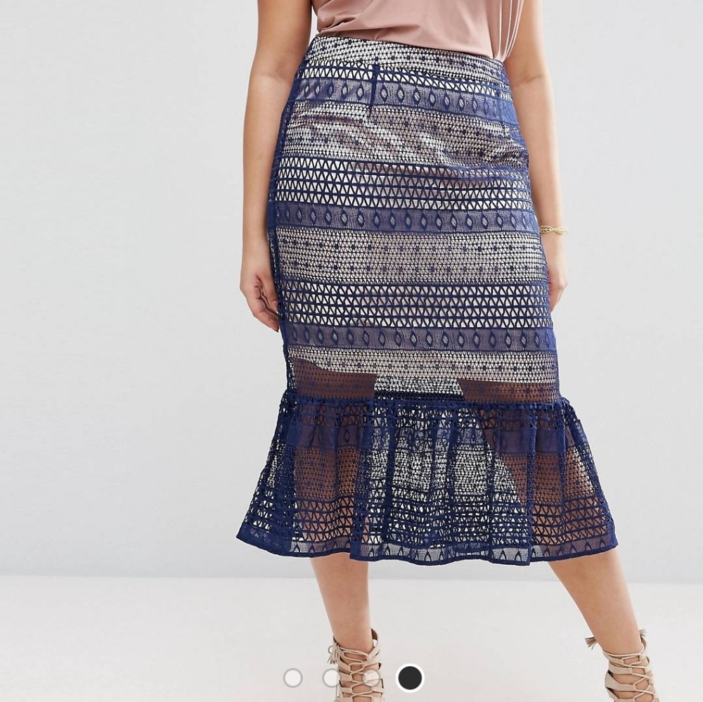 Navy Lace Skirt